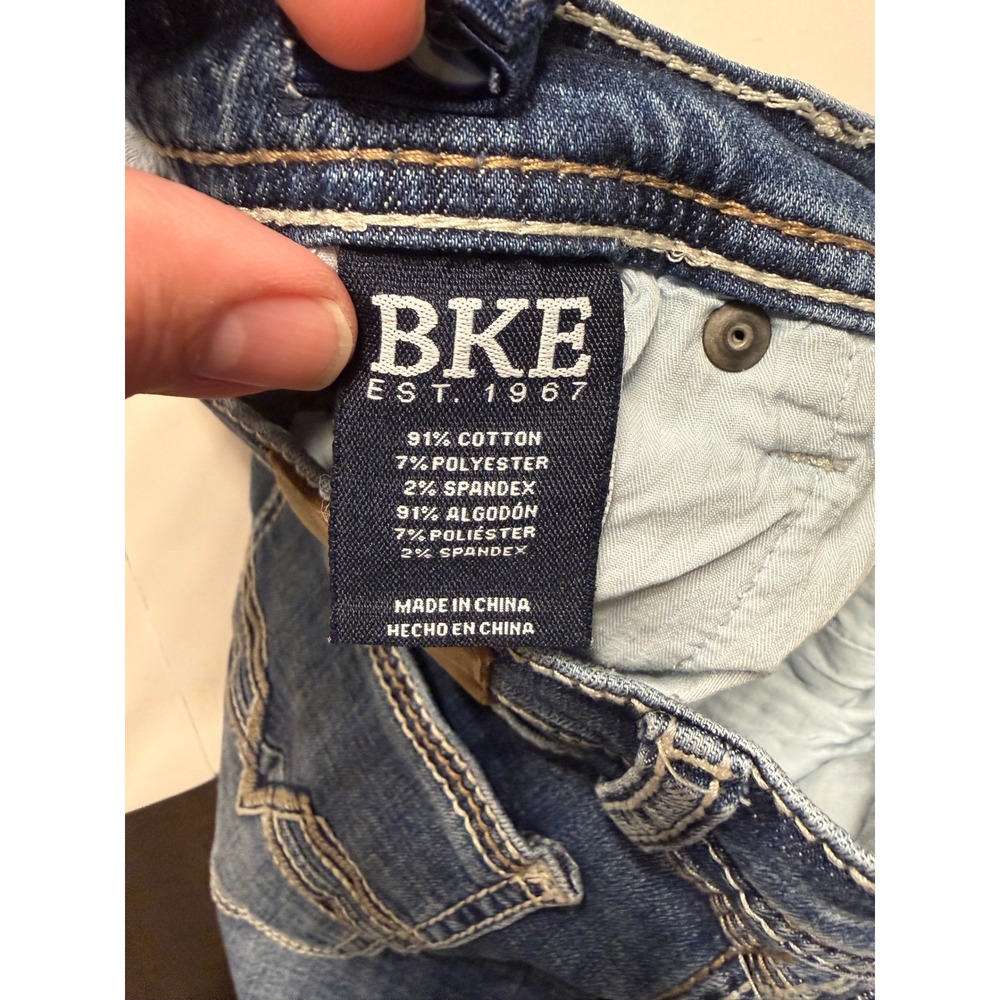 BKE Conner Straight Leg Jeans Med Wash Stretch Denim JBK8144R Womens 16 Regular - Picture 7 of 10